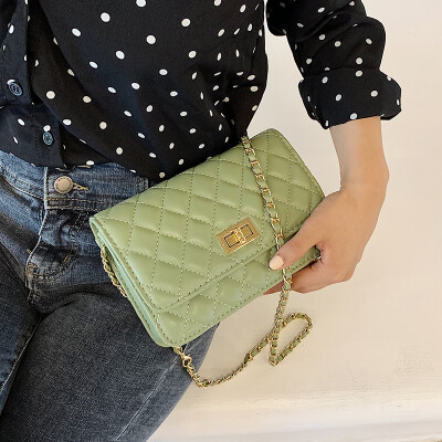 

Net red pouch handbag 2019 new high-grade rhombic chain bag wild shoulder bag ins foreign air Messenger bag