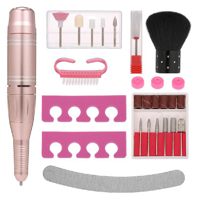 

Portable Electric Nail Drill Manicure Pedicure Acrylic Nail Kit with Dust Removal Brush Toe Separators File Nail Drill Bits Set