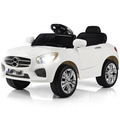 

6 V Kids Ride on Car w RC LED Lights MP3-White