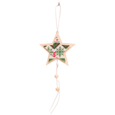 

Tailored Christmas decoration wooden five-pointed star pendant