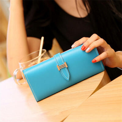 

Women PU Leather Slim Clutch Long Design Credit Card Holder Organizer Wallet