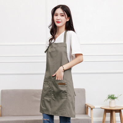 

Gobestart Canvas Pockets Apron Butcher Crafts Baking Chefs Kitchen Cooking BBQ Plain