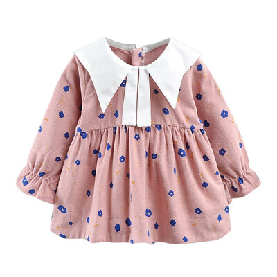

Girl Princess Dress Childrens Long-sleeved Print Dresses Autumn Childrens Clothing Baby Girls Clothes 1-3Y