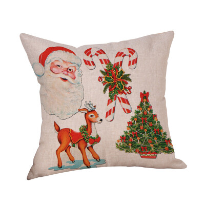 

Siaonvr Cotton Linen Christmas Xmas Socks Pillow Case Throw Cushion Cover Home Decor