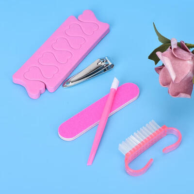 

Greensen 5Pcs Manicure Pedicure Kit Nail Clipper Brush Cuticle Pusher Finger Separator Tool Set