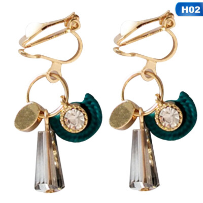 

Gentle Fan Shape nile Blue Stud Geometric Crystal Zircon Earrings
