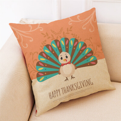 

Tailored Thanksgiving Gifts Pillowcase Turkey Pillow Cover Home Decoration 18x18Inch