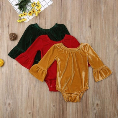 

Fashion Baby Kids Girl Boy Velvet Long Sleeve Bodysuit Jumpsuit Romper Outfits