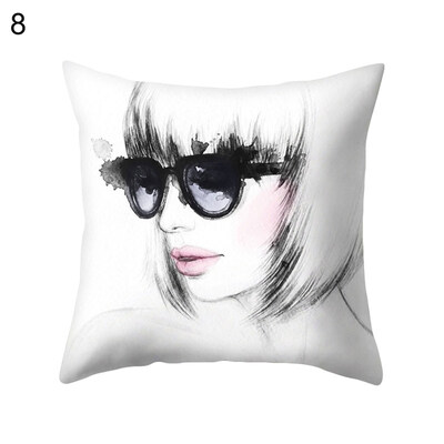 

Women Portrait Pillow Case Cushion Cover Sofa Bed Car Cafe Office Decoration