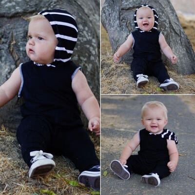 

Newborn Baby Infant Boys Romper Hooded Jumpsuit Bodysuit Outfits Clothes Set New