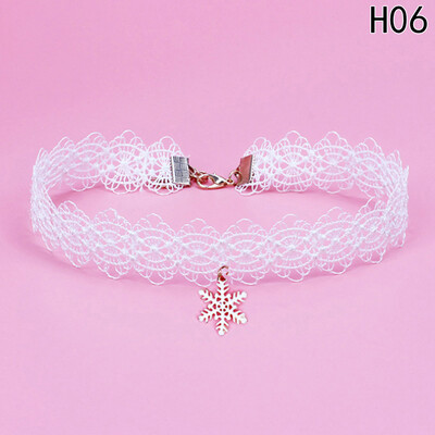

Fashion Necklace For Women Christmas Tree Lace Collar Necklaces Jewelry Accessories Christmas Gift
