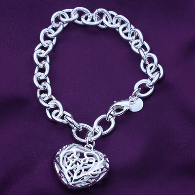 

Heart Bracelet Bangle Faddish Bracelets Creative Hollow Fashion Trending Silver Item