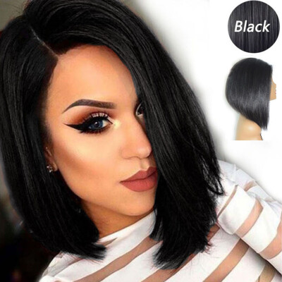 

〖Follure〗Fashion Women Brazilian Short Straight Bobo Wig Front Hair Side-parted Wigs