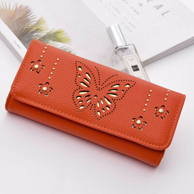 

New Style Women Wallets Fashion Ladies Women Hollow Out PU Leather Clutch Purse Wallet Long Card Holder Hasp Fashion Hot 2019