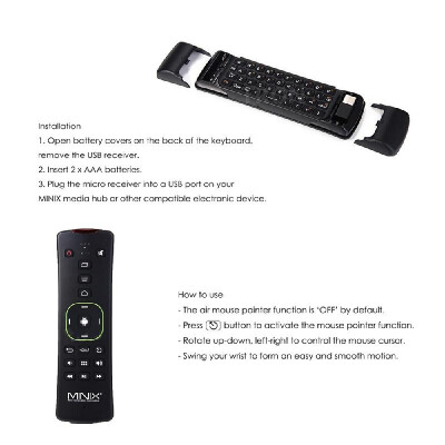 

MINIX NEO A2 Lite 24G Wireless Mini Keyboard Gaming Air Mouse Six-axis Gyroscope Accelerometer for Android TV Box Smart TV PC Lap