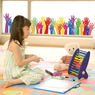 

〖Follure〗Cartoon Colorful Crural Palm Line Kindergarten Children Room Wall Sticker