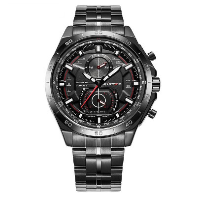 

RISTOS 2017 Fashion Stainless Steel Men Watch Quartz Water-Proof Man Business Wristwatch Masculino Relogio Box