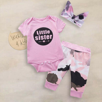 

AU 3PCS Newborn Infant Baby Girl Clothes Jumpsuit Romper Pants Bodysuit Outfits