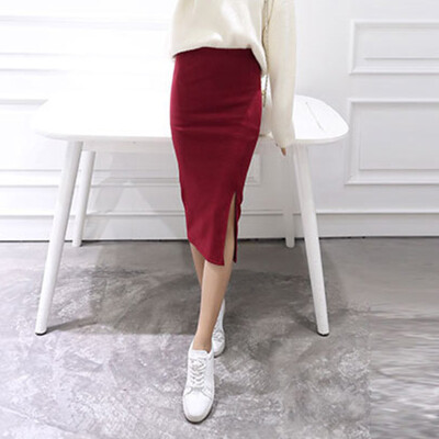 

New Fashion Ladies Womens Casual High Waist Pencil Skirt Midi Split Skirt