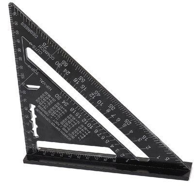 

Aluminum Alloy Triangle Rulers 90 degrees 45 degrees Set Square 7in Black Metric Square Ruler