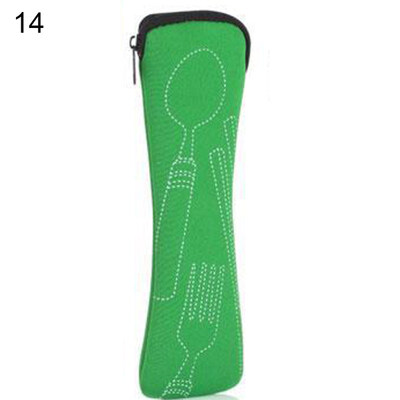 

Portable CanvasWheat Stalk Camping Picnic Fork Tableware Pouch Case Container