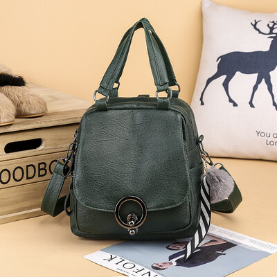 

Hair ball pendant backpack new college wind retro female student bag multi-function travel backpack