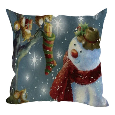 

Siaonvr Christmas Pillow Cover Pillowcases Decorative Sofa Cushion Cover Home Decoration