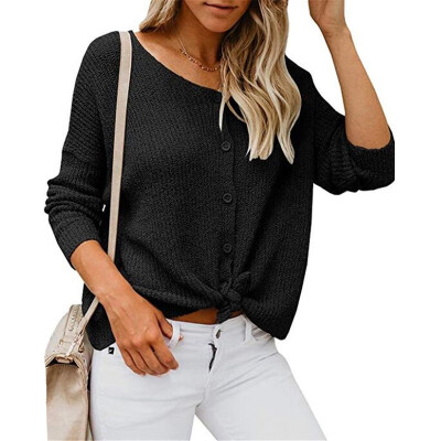 

Autumn Women Knitted Long Sleeve Button Cardigan Loose Jumper Sweater Casual Tops