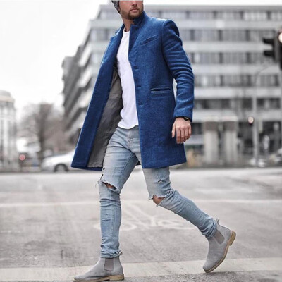 

Male Casual Slim Fit Cardigan Long Sleeve Solid Lapel Collar Coat Winter Sweater