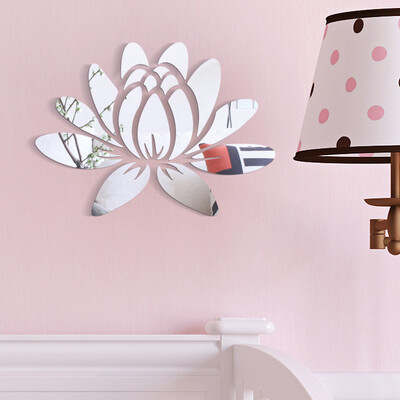 

1Pc Acrylic Art 3D Mirror Flower Removable Sofa TV Wall Sticker DIY Home Decal