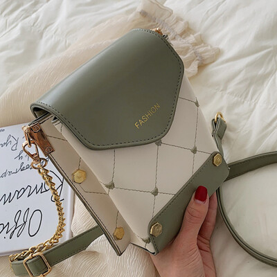 

Women 2019 Korean version chain 100 foreign fashion mini mobile phone bag Hong Kong wind one shoulder slanted small square bag