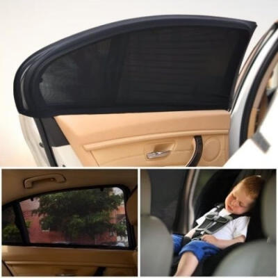 

2Pcs Car Rear Side Window Visor Shade Mesh Cover Shield Sunshade UV Protector