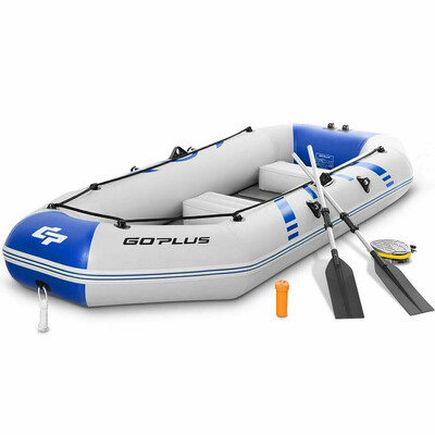 

3-4 Persons Inflatable Fishing Boat With Oars&Air Pump-Blue