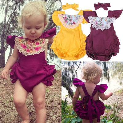 

Floral Newborn Infant Baby Girls Romper Bodysuit Jumpsuit Playsuit 2PCS Outfits