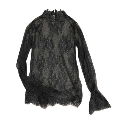 

Women Summer Lace Transparent Long Sleeve Solid Color Sexy Personality All-match Shirts