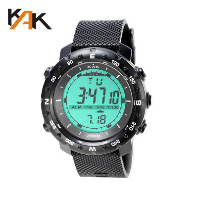 

KAK Fashion Outdoor Sports Clock Climbing Hiking Wristwatch Multi-Functional Big Dial Casual Waterproof Electronic Watch