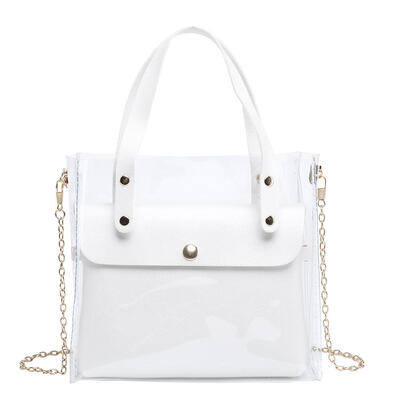 

2pcsset Clear Solid Color Shoulder Handbags Women Clutch Crossbody Bags