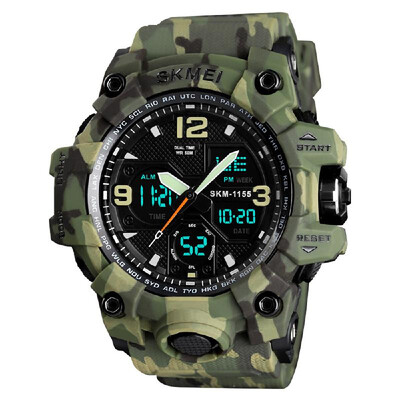 

SKMEI 1155B Quartz Digital Electronic Men Watch Fashion Casual Outdoor Sports Male Wristwatch Dual Time Date Week Chrono Alarm 5AT