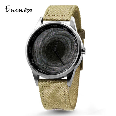 

Festival gift Enmex creative design canvas canvas sports water-proof steel watch
