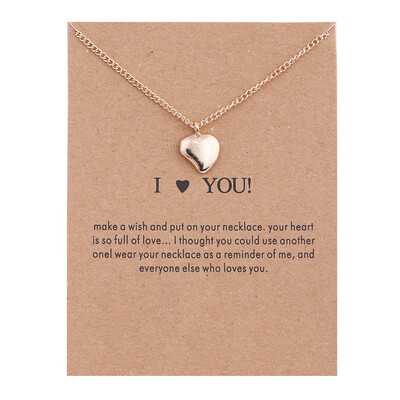 

With Card Alloy Key Star Infinity Love Horse Drop Gold-color Shorts Clavicle Chains Fashion Necklaces & Pendants Wholesale