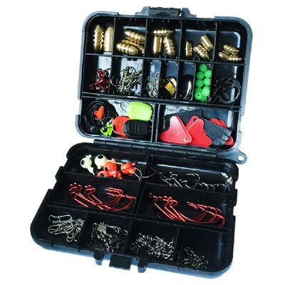 

Lixada 20 Kinds 128pcs Fishing Accessories Hooks Fishing Swivels Weight Fishing Sinker with Storage Box