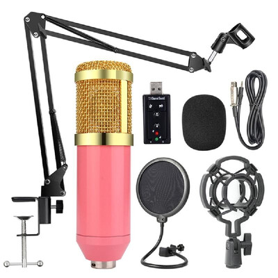 

BM800 Professional Suspension Microphone Kit Studio Live Stream Broadcasting Recording Condenser Microphone Set