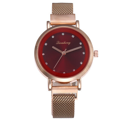 

New fashion simple Milan with self-adhesive diamond magnet buckle mesh belt ladies quartz watch generation