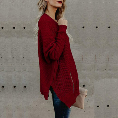 

Nomeni Women Casual Solid Long Sleeve Pullover Loose Sweater Jumper Tops Knitwear