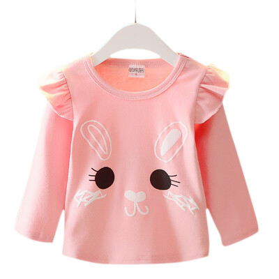 

Spring Autumn Casual Fashion Baby Girl T-shirt Long Sleeve Cartoon Printed Top Kids Blouse