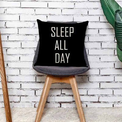 

〖Follure〗Home Cushion Cover Dance All Night Sleep All Day Throw Pillowcase Pillow Covers