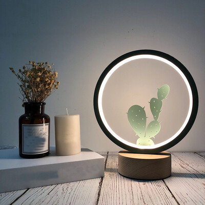 

Gobestart Creative Craft Decoration Wooden Lamp Led Light Night Light Table Lamp