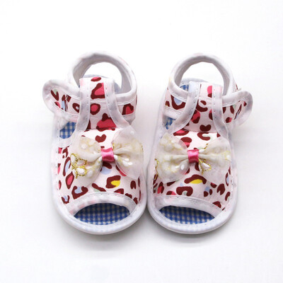 

Cotton Leopard Print Solid Color Bowknot Design Shoes Soft Sole Anti-slip Shoes Summr Kids Baby Girl Shoes