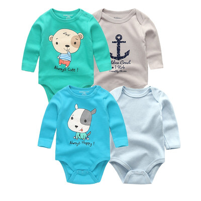 

Long Sleeve Baby Boys Clothes Newborn Bodysuits Clothing Sets 4PCS Roupa de bebe Unicorn Baby Girls Clothes Rompers 0-12M Purple