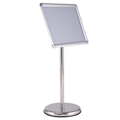 

13" x 18" Graphics Adjustable Aluminum Snap Pedestal Poster Stand-Silver